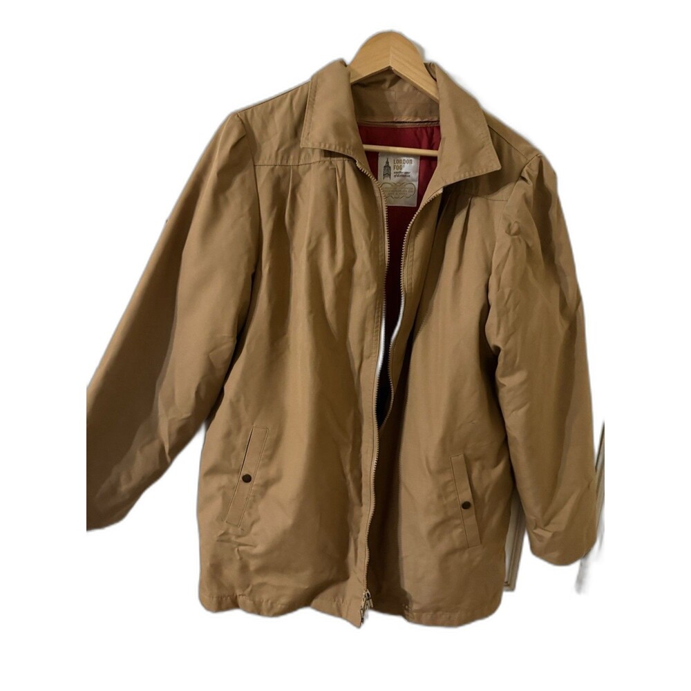 Vintage London Fog Tan Full Zip Weatherwear Jacket Size Women 15/16